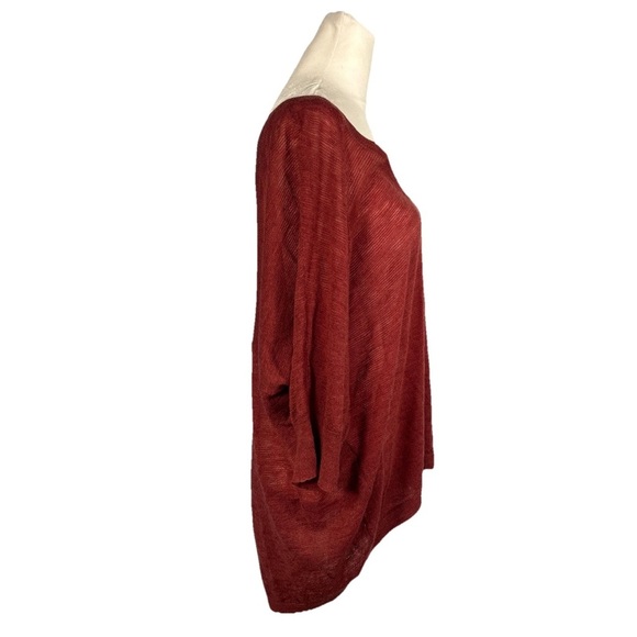 Eileen Fisher Merino Wool Short Sleeved Sweater Rust Color Size Small - Picture 12 of 14